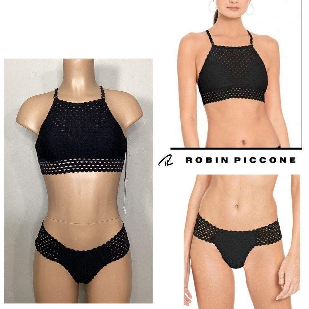 New. Robin Piccone black crochet bikini. XS. Retails $ 189 - Picture 5 of 14